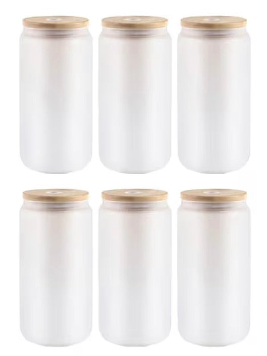 16oz Frosted Glass Cup