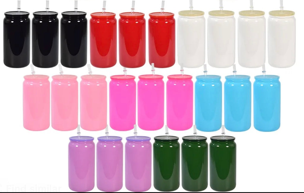 16oz Glass Colored Glass Cup