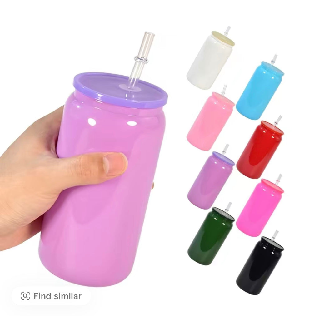 16oz Glass Colored Glass Cup