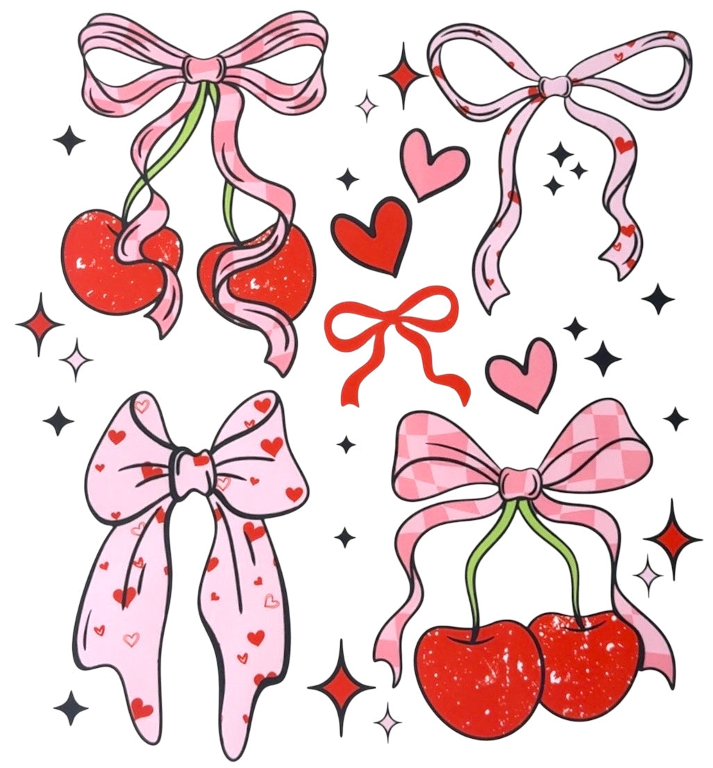 Cherries, Bows and Hearts Adult DTF