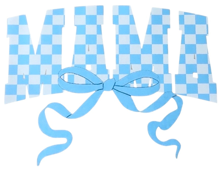 Blue Checkered Mama Adult DTF Transfer